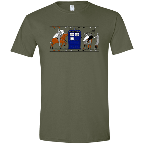 T-Shirts Military Green / S Nocens Lupus Tardis in the Bayeux Tapestry Men's Semi-Fitted Softstyle