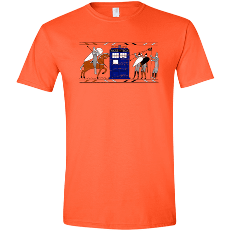 T-Shirts Orange / S Nocens Lupus Tardis in the Bayeux Tapestry Men's Semi-Fitted Softstyle