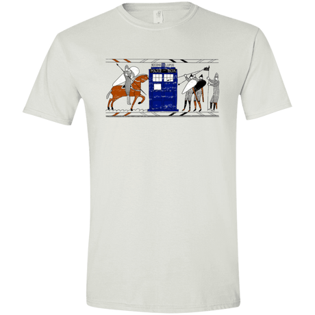 T-Shirts White / X-Small Nocens Lupus Tardis in the Bayeux Tapestry Men's Semi-Fitted Softstyle