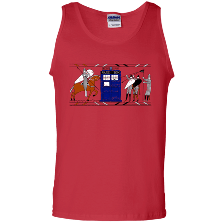 T-Shirts Red / S Nocens Lupus Tardis in the Bayeux Tapestry Men's Tank Top