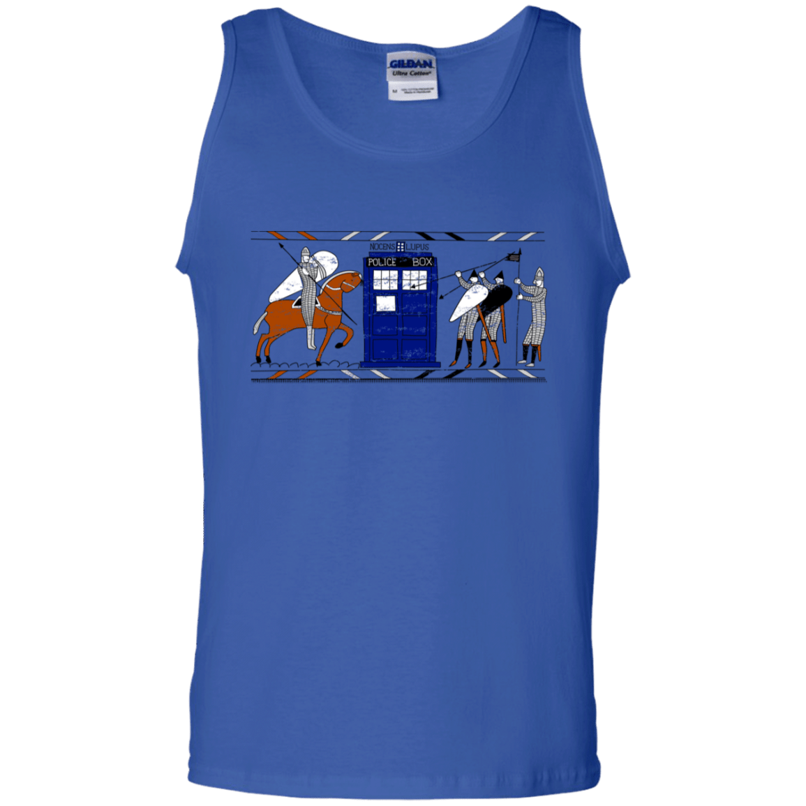T-Shirts Royal / S Nocens Lupus Tardis in the Bayeux Tapestry Men's Tank Top