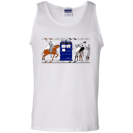 T-Shirts White / S Nocens Lupus Tardis in the Bayeux Tapestry Men's Tank Top