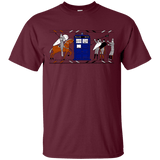 T-Shirts Maroon / S Nocens Lupus Tardis in the Bayeux Tapestry T-Shirt