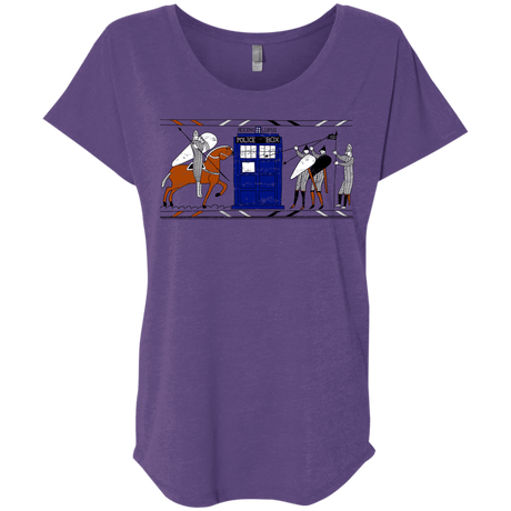 T-Shirts Purple Rush / X-Small Nocens Lupus Tardis in the Bayeux Tapestry Triblend Dolman Sleeve