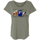 T-Shirts Venetian Grey / X-Small Nocens Lupus Tardis in the Bayeux Tapestry Triblend Dolman Sleeve