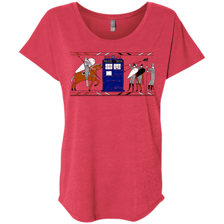 T-Shirts Vintage Red / X-Small Nocens Lupus Tardis in the Bayeux Tapestry Triblend Dolman Sleeve