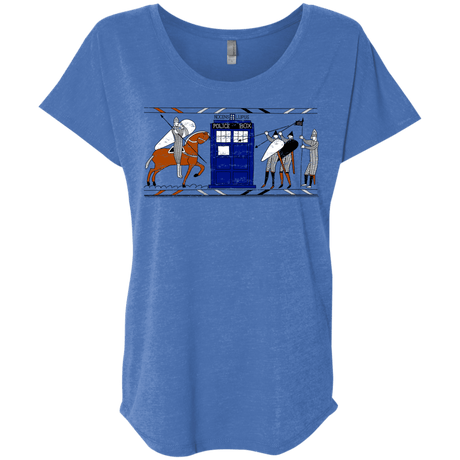 T-Shirts Vintage Royal / X-Small Nocens Lupus Tardis in the Bayeux Tapestry Triblend Dolman Sleeve