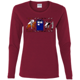 T-Shirts Cardinal / S Nocens Lupus Tardis in the Bayeux Tapestry Women's Long Sleeve T-Shirt