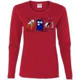 T-Shirts Red / S Nocens Lupus Tardis in the Bayeux Tapestry Women's Long Sleeve T-Shirt