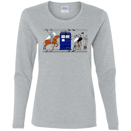 T-Shirts Sport Grey / S Nocens Lupus Tardis in the Bayeux Tapestry Women's Long Sleeve T-Shirt