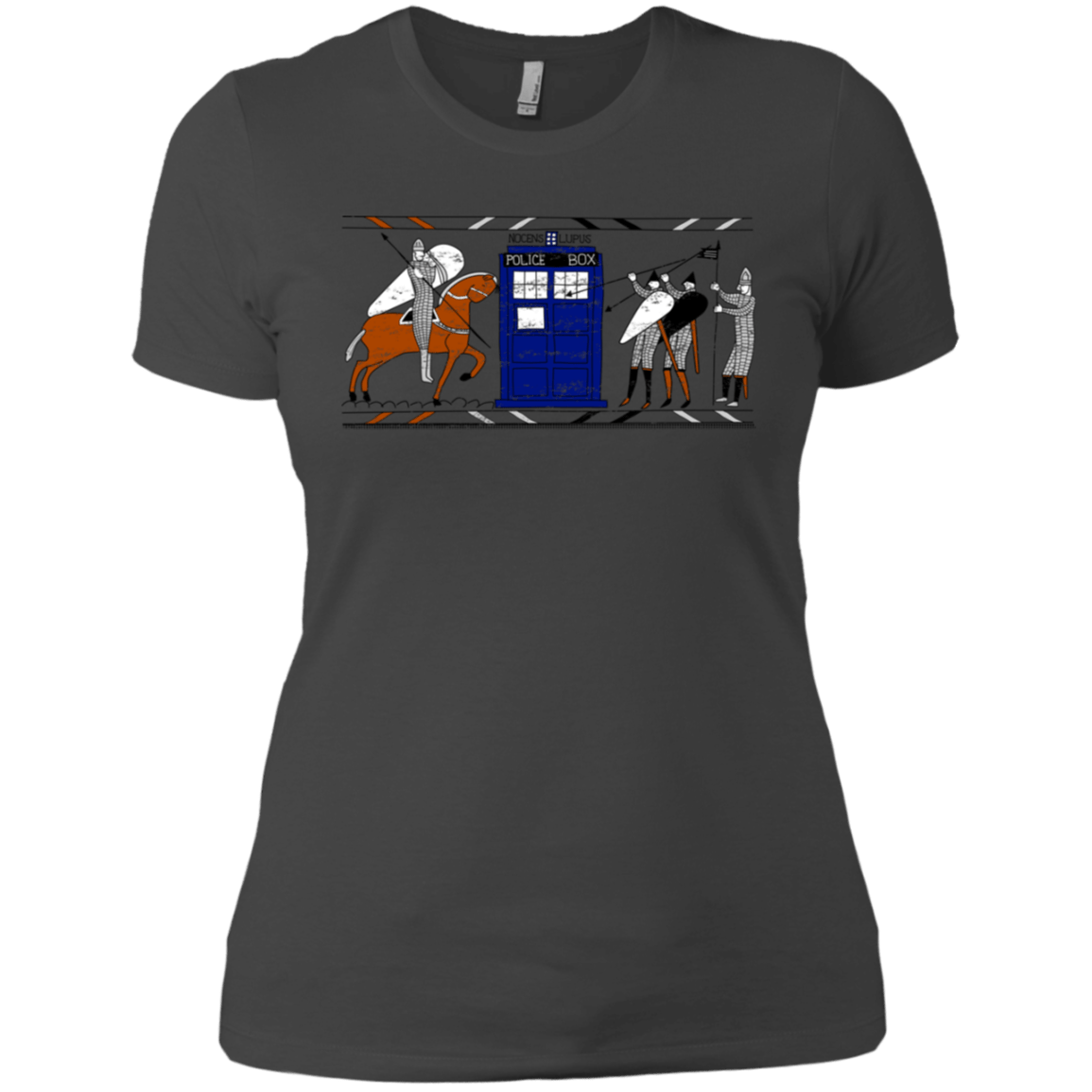 T-Shirts Heavy Metal / X-Small Nocens Lupus Tardis in the Bayeux Tapestry Women's Premium T-Shirt