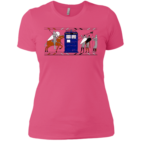 T-Shirts Hot Pink / X-Small Nocens Lupus Tardis in the Bayeux Tapestry Women's Premium T-Shirt