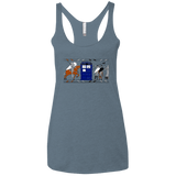 T-Shirts Indigo / X-Small Nocens Lupus Tardis in the Bayeux Tapestry Women's Triblend Racerback Tank
