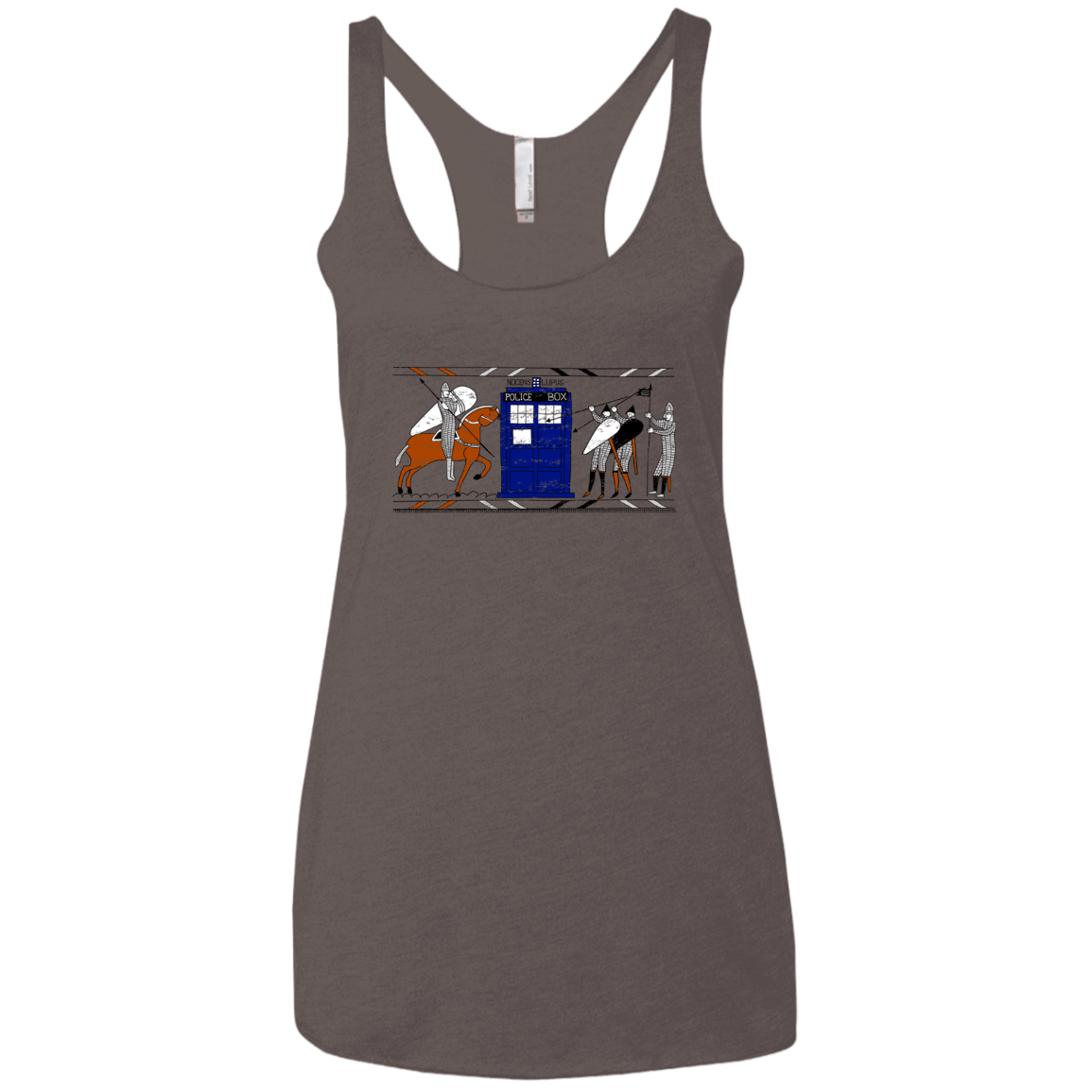 T-Shirts Macchiato / X-Small Nocens Lupus Tardis in the Bayeux Tapestry Women's Triblend Racerback Tank