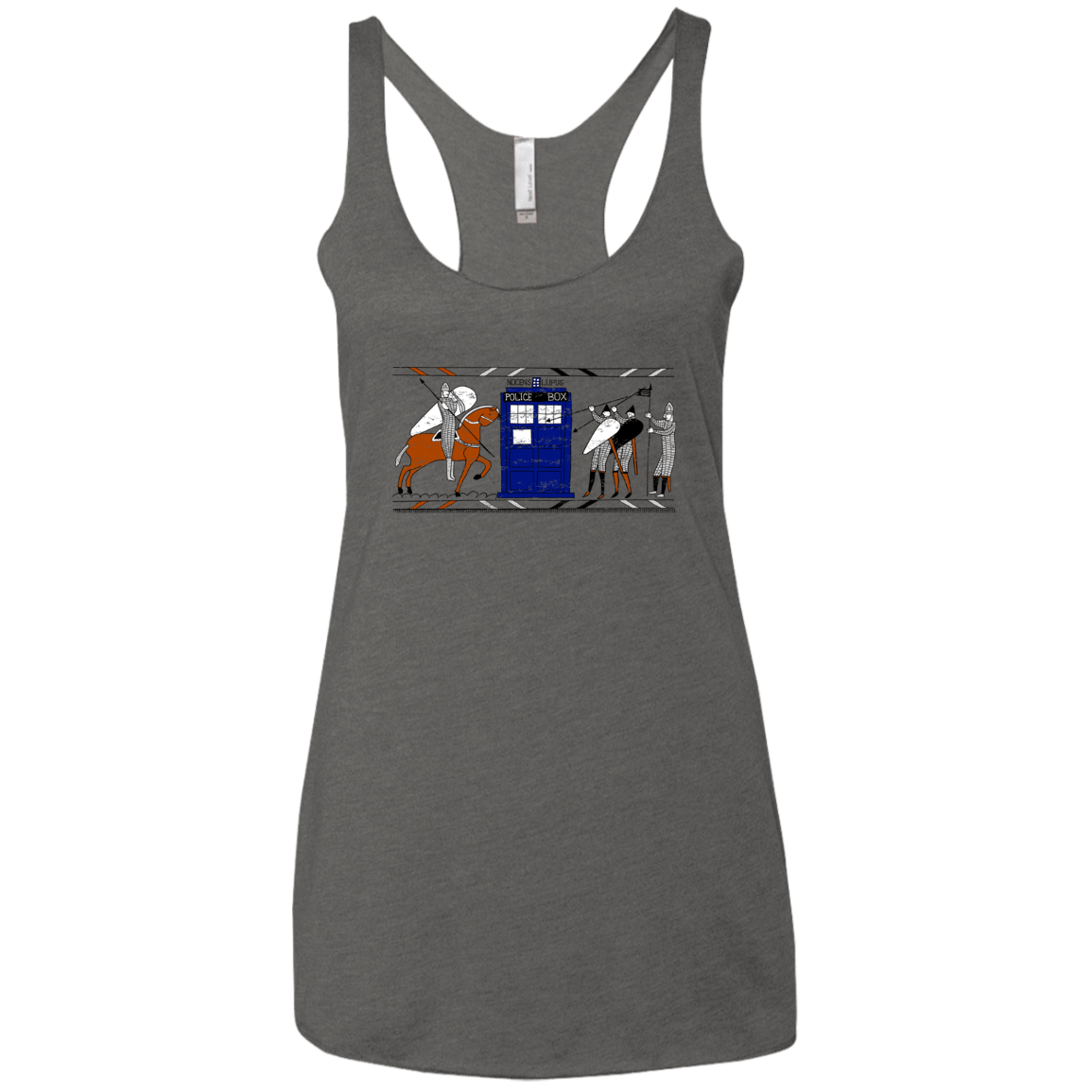 T-Shirts Premium Heather / X-Small Nocens Lupus Tardis in the Bayeux Tapestry Women's Triblend Racerback Tank