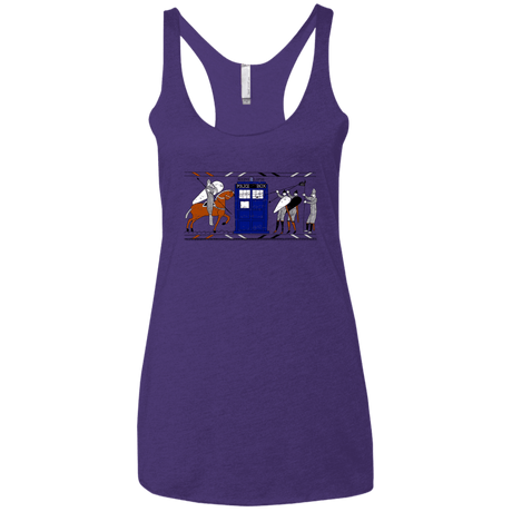 T-Shirts Purple Rush / X-Small Nocens Lupus Tardis in the Bayeux Tapestry Women's Triblend Racerback Tank
