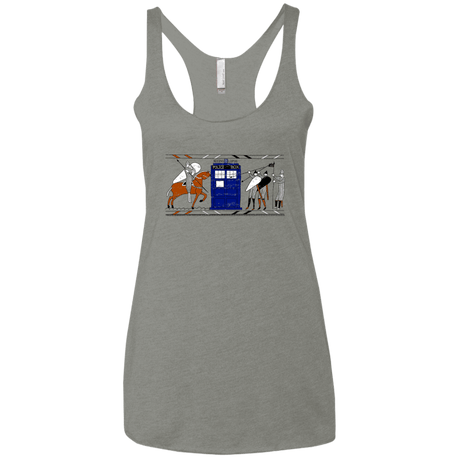 T-Shirts Venetian Grey / X-Small Nocens Lupus Tardis in the Bayeux Tapestry Women's Triblend Racerback Tank