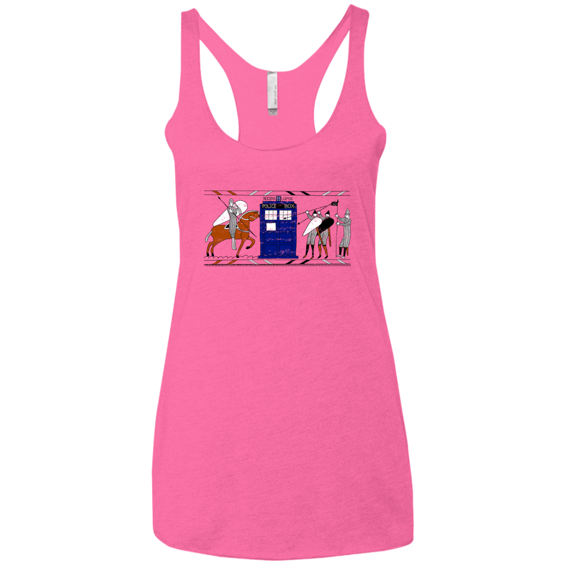 T-Shirts Vintage Pink / X-Small Nocens Lupus Tardis in the Bayeux Tapestry Women's Triblend Racerback Tank
