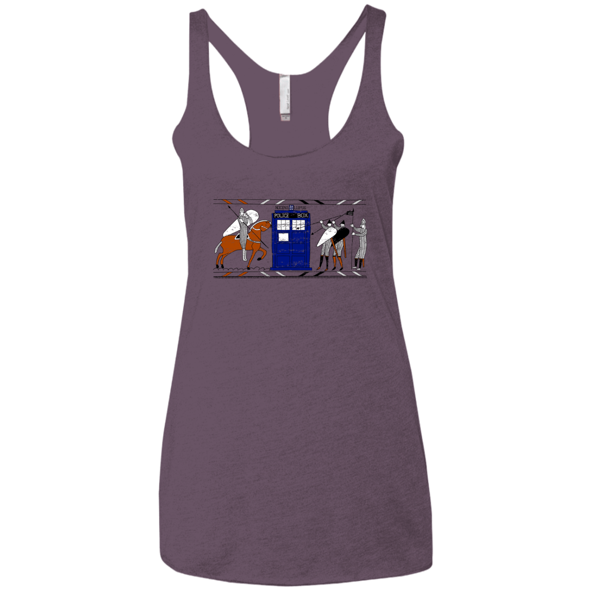 T-Shirts Vintage Purple / X-Small Nocens Lupus Tardis in the Bayeux Tapestry Women's Triblend Racerback Tank