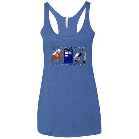 T-Shirts Vintage Royal / X-Small Nocens Lupus Tardis in the Bayeux Tapestry Women's Triblend Racerback Tank