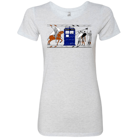 T-Shirts Heather White / S Nocens Lupus Tardis in the Bayeux Tapestry Women's Triblend T-Shirt