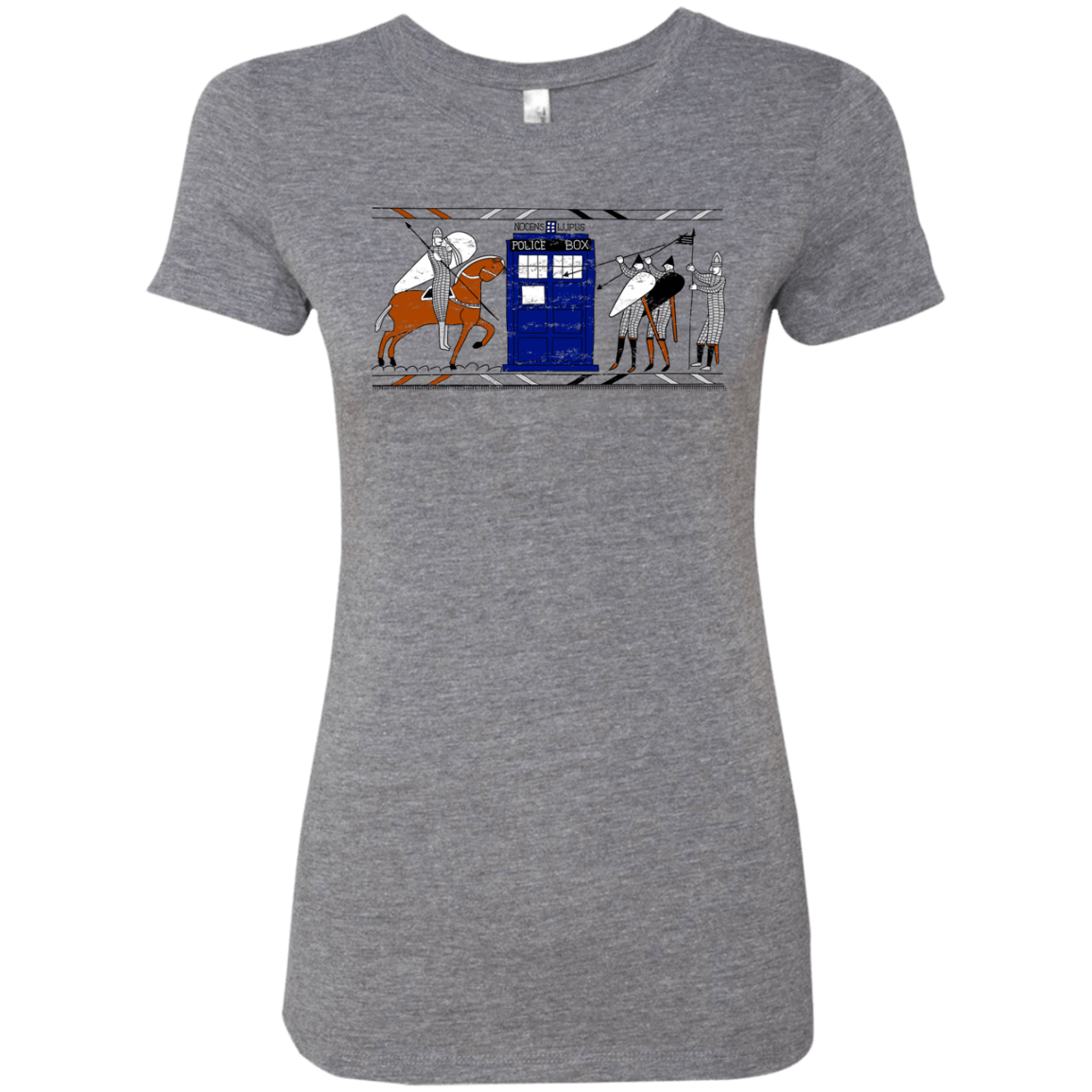 T-Shirts Premium Heather / S Nocens Lupus Tardis in the Bayeux Tapestry Women's Triblend T-Shirt