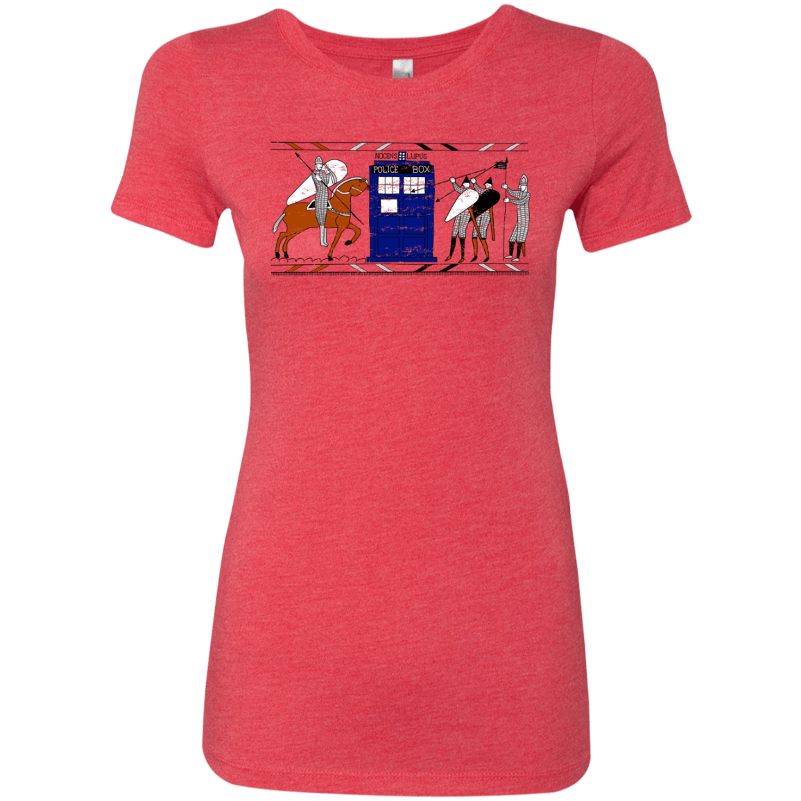 T-Shirts Vintage Red / S Nocens Lupus Tardis in the Bayeux Tapestry Women's Triblend T-Shirt