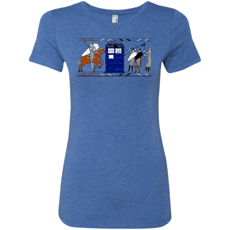 T-Shirts Vintage Royal / S Nocens Lupus Tardis in the Bayeux Tapestry Women's Triblend T-Shirt