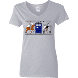 T-Shirts Sport Grey / S Nocens Lupus Tardis in the Bayeux Tapestry Women's V-Neck T-Shirt