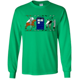 T-Shirts Irish Green / YS Nocens Lupus Tardis in the Bayeux Tapestry Youth Long Sleeve T-Shirt