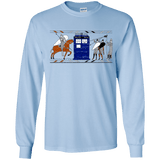 T-Shirts Light Blue / YS Nocens Lupus Tardis in the Bayeux Tapestry Youth Long Sleeve T-Shirt