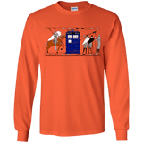 T-Shirts Orange / YS Nocens Lupus Tardis in the Bayeux Tapestry Youth Long Sleeve T-Shirt
