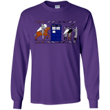 T-Shirts Purple / YS Nocens Lupus Tardis in the Bayeux Tapestry Youth Long Sleeve T-Shirt