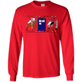 T-Shirts Red / YS Nocens Lupus Tardis in the Bayeux Tapestry Youth Long Sleeve T-Shirt