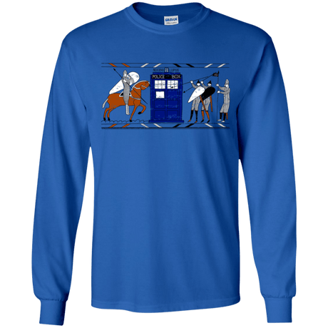 T-Shirts Royal / YS Nocens Lupus Tardis in the Bayeux Tapestry Youth Long Sleeve T-Shirt