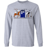 T-Shirts Sport Grey / YS Nocens Lupus Tardis in the Bayeux Tapestry Youth Long Sleeve T-Shirt