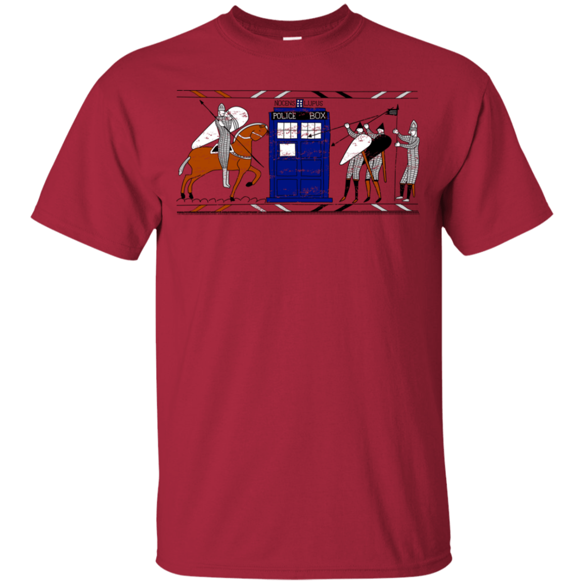 T-Shirts Cardinal / YXS Nocens Lupus Tardis in the Bayeux Tapestry Youth T-Shirt
