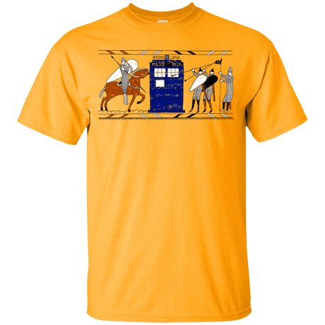 T-Shirts Gold / YXS Nocens Lupus Tardis in the Bayeux Tapestry Youth T-Shirt