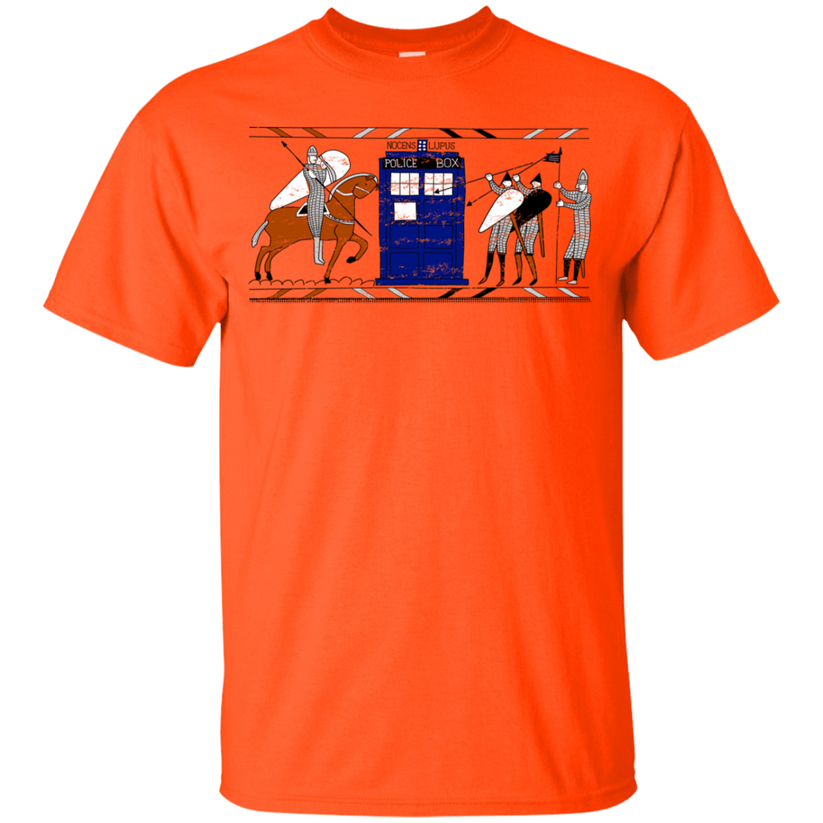 T-Shirts Orange / YXS Nocens Lupus Tardis in the Bayeux Tapestry Youth T-Shirt