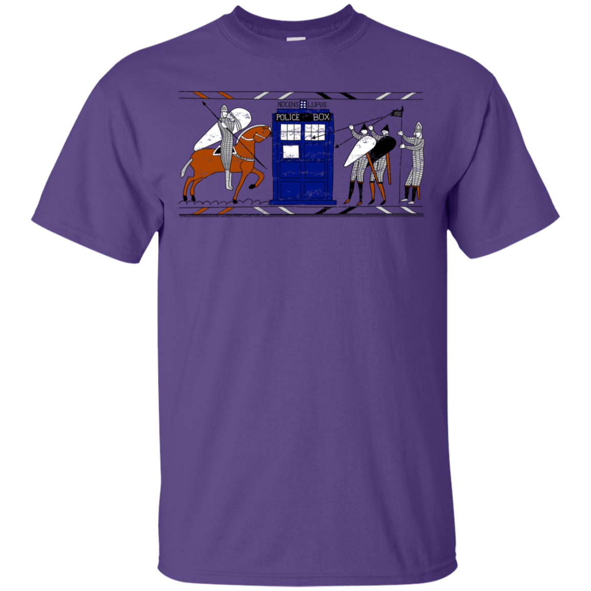 T-Shirts Purple / YXS Nocens Lupus Tardis in the Bayeux Tapestry Youth T-Shirt