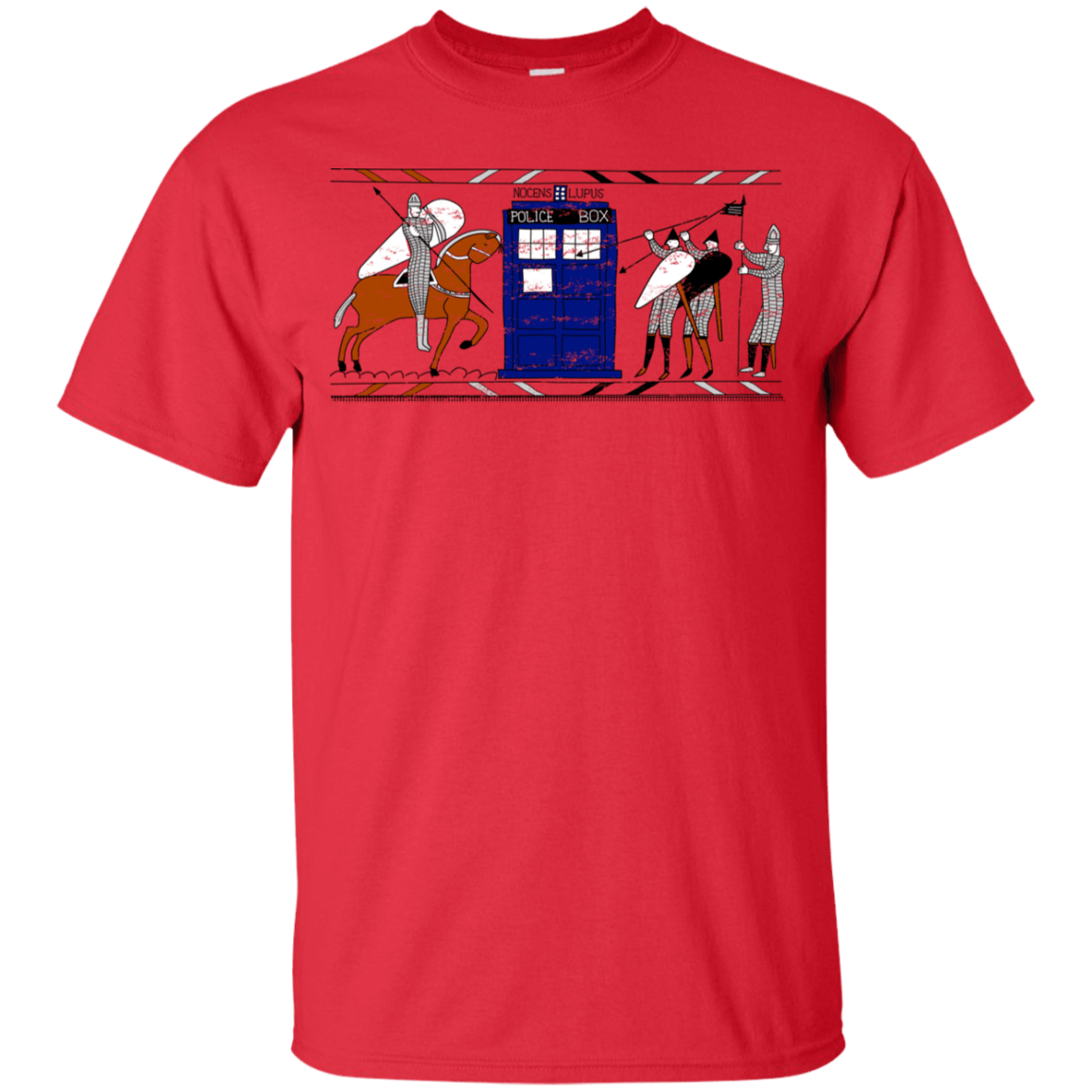 T-Shirts Red / YXS Nocens Lupus Tardis in the Bayeux Tapestry Youth T-Shirt