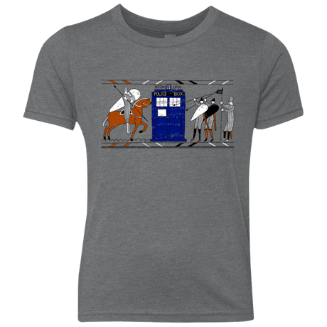 T-Shirts Premium Heather / YXS Nocens Lupus Tardis in the Bayeux Tapestry Youth Triblend T-Shirt