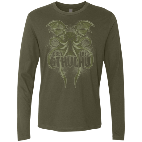 T-Shirts Military Green / Small Obey the Cthulhu Men's Premium Long Sleeve