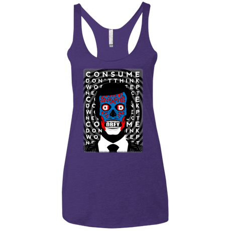 T-Shirts Purple / X-Small OBEY Women's Triblend Racerback Tank