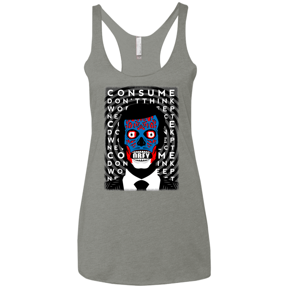 T-Shirts Venetian Grey / X-Small OBEY Women's Triblend Racerback Tank