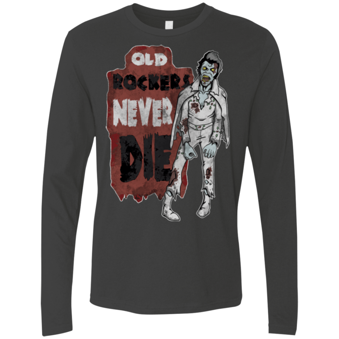 T-Shirts Heavy Metal / Small Old Rockers Never Die Men's Premium Long Sleeve