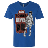 T-Shirts Royal / X-Small Old Rockers Never Die Men's Premium V-Neck