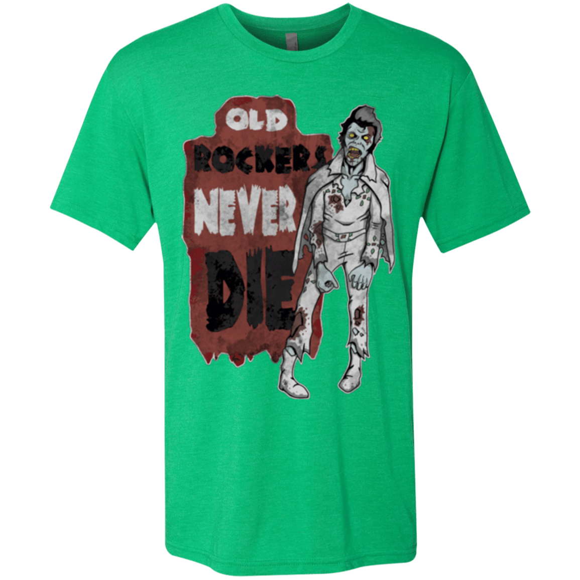 T-Shirts Envy / Small Old Rockers Never Die Men's Triblend T-Shirt