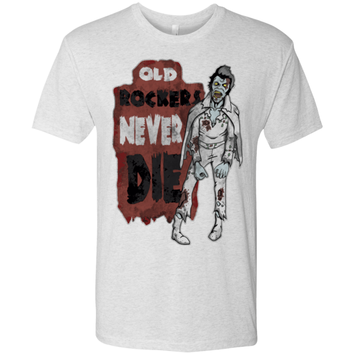 T-Shirts Heather White / Small Old Rockers Never Die Men's Triblend T-Shirt