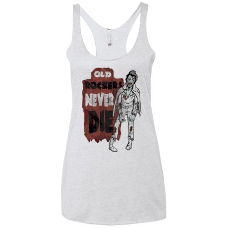 T-Shirts Heather White / X-Small Old Rockers Never Die Women's Triblend Racerback Tank